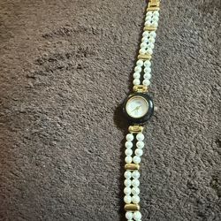 Gorgeous Vintage Annie Klein Real Pearl Bracelet Watch It Fits About 7 Inches