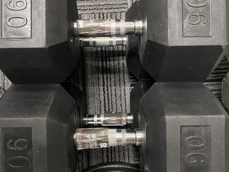New Rubber Hex 90 lb Dumbells (2)