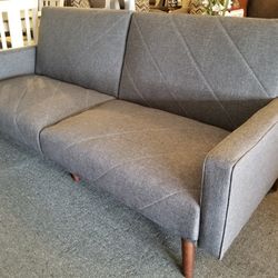 Brand New 79" x 44" Gray Linen Split Back Sofa Futon