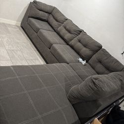 L-Sectional Sofa For Sale, Couch Dark Grey 