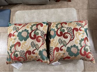 New Set of 2 Warrior Floral Color Sofa Pillows 20” X 20”