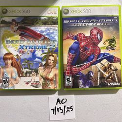 Xbox 360 Games - Dead Or Alive And Spider-Man