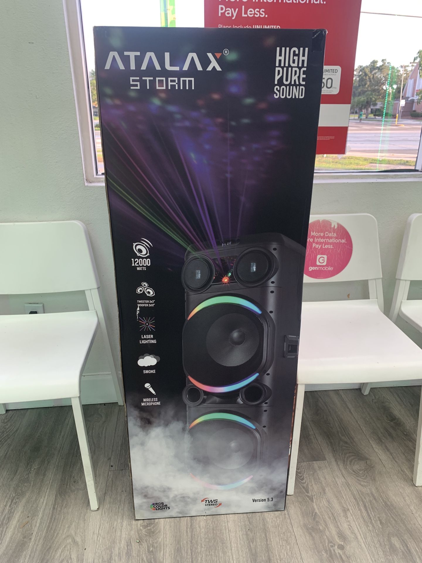 12000 Watt Bluetooth Speaker Built in Laser Lights and Smoke Machine