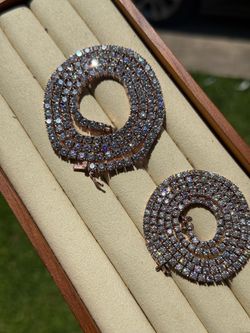VVS TENNIS CHAINS In 925 Silver & VVS Moissanite w/14k Rose Gold Plating 4MM 22” & 3MM 20”