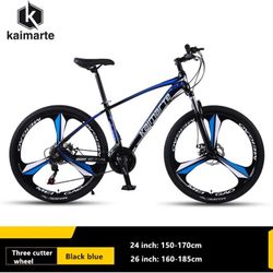 KAIMARTE Mountain Bike 24Inch 26Inch 21/24/27Speeds Disc Brake Aluminum Alloy Frame Adult Mountain Bicycle