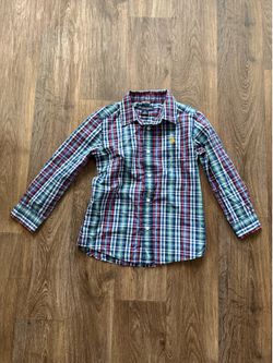 U.S. Polo Assn. Boy M Plaid Long Sleeve Button-Up Shirt