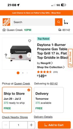 NEW Nexgrill Daytona 17" Portable Propane Flat Top Griddle - Brand New Sealed