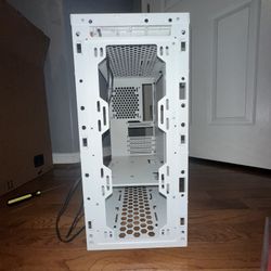 White PC Case w/ Tempered Glass + 6 Case Fans (Ready to Build)