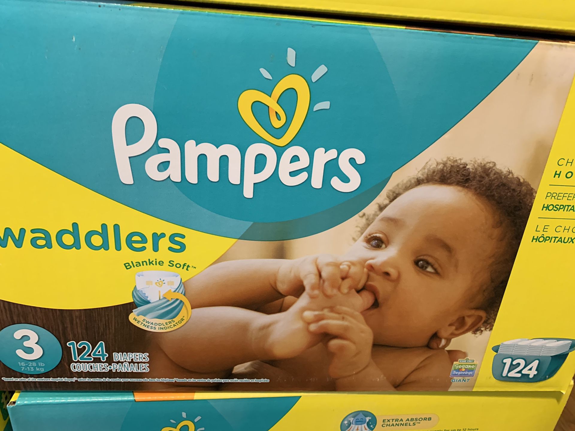 Pampers size 3 diapers new $25 each box