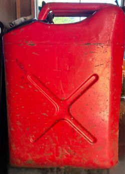 Vintage  5-gallon Steel Jerry Fuel Can