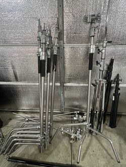 Professional C-Stands and RØDE Boom Pole Grip Equipment Lot