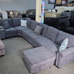 ✅️✅️L-Shape Sectional With Cupholder Console And Ottoman
✅️✅️
