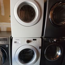 Samsung Front Load Washer And Stackable Gas Dryer Set 