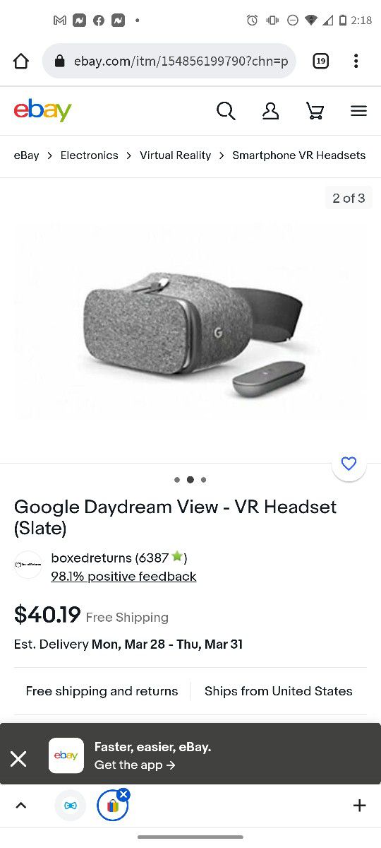 Google Vr Headset And Remote 