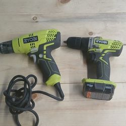 Ryobi Drills Lot Of 2 "Read Description"