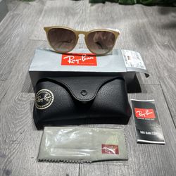 RAY-BAN ERIKA SUNGLASSES RB4171 RUBBER BEIGE FRAME GRADIENT BROWN LENS 145mm 54