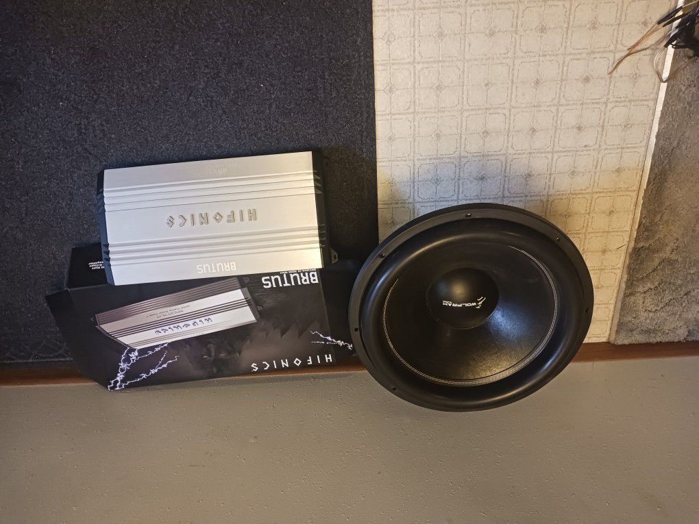 Wolfram Audio 18 Inch Subwoofer And Amplifier Combo.