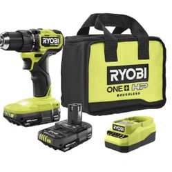 RYOBI ONE+ HP 18V Brushless Cordless Compact 1/2in. Drill/Driver Kit with (2) 1.5 Ah Batteries and Charger