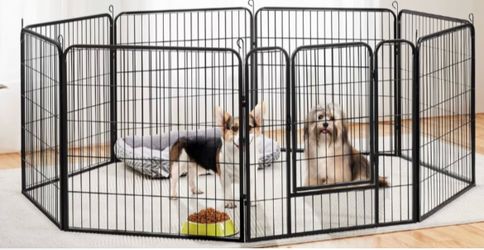 Two metal playpens