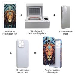 Máquina de Sublimación 3D + 6 Moldes iPhone + 200 Fundas + Material LISTO PARA NEGOCIO 💰