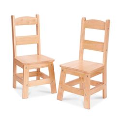 Melissa & Doug Wooden Chairs, Set of 2 - Blonde Furniture for Playroom
