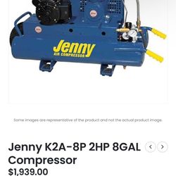 Jenny K2a-8p 2hp 8 Gallon Air Compressor