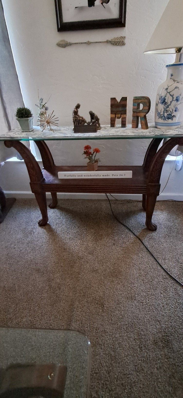 Glass/ Wood 3 Table Set