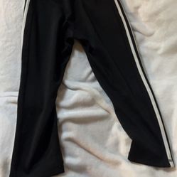 Black And Striped (white) Adidas Leggings 