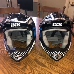 (2) IXS bike helmets