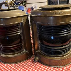 perko perkins marine copper port and starboard ships lights 