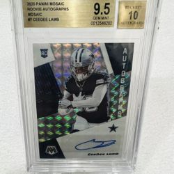 💎👀CEEDEE LAMB 2020 Panini Mosaic AUTO. BGS 9.5 AUTO 10!! 💎👀 LOW POP