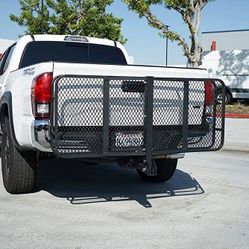New $125 Heavy Duty 60x25 Inch Folding Cargo Rack Carrier 500 Lbs Capacity 2 Inch Hitch Receiver Luggage Basket 