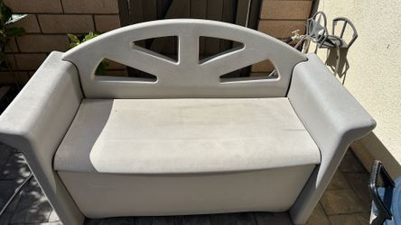 Outdoor durable plastic bench with storage