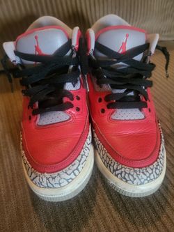 Nike Air Jordan 3 III Retro Unite Fire Red Cement CQ0488-600 Youth Shoes size 5.5Y
