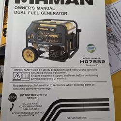 Portable generator gas/propane (NEVER USED) Forman 7500W (S. Hill)