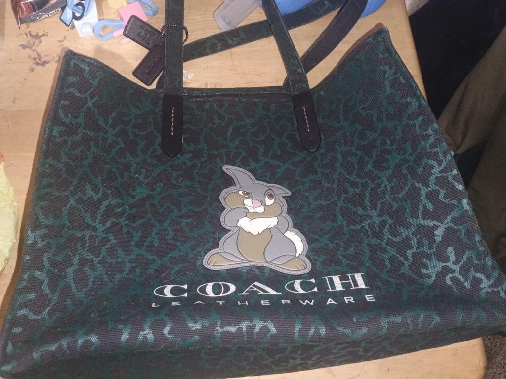 Disney X Coach Thumper Tote 42 With Graphic Animal Print