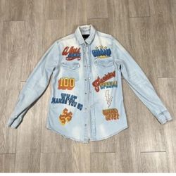 Cooper Rivet Mens festival light weight denim button up shacket Size Small