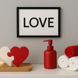 Goats Milk Heart-shaped Puzzle Scented In Forever Red soaps RED and white Soap Bag 