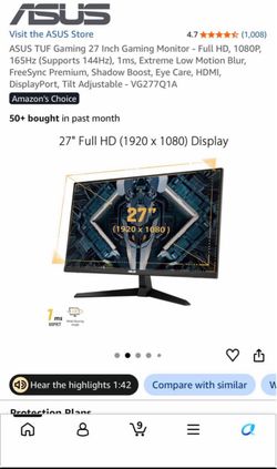 ASUS TUF Gaming 27" 1080p Monitor VG277Q1A