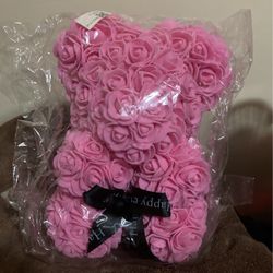 Pink Heart shape Flowered Teddy Bear