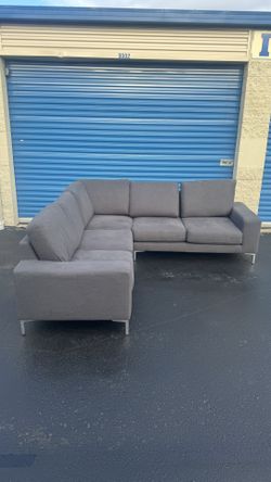 Sectional Gray Fabric Couch