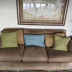 Real Leather Suede Sofa And Loveseat