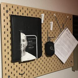 2x IKEA SKÅDIS Pegboards — with shelves, 