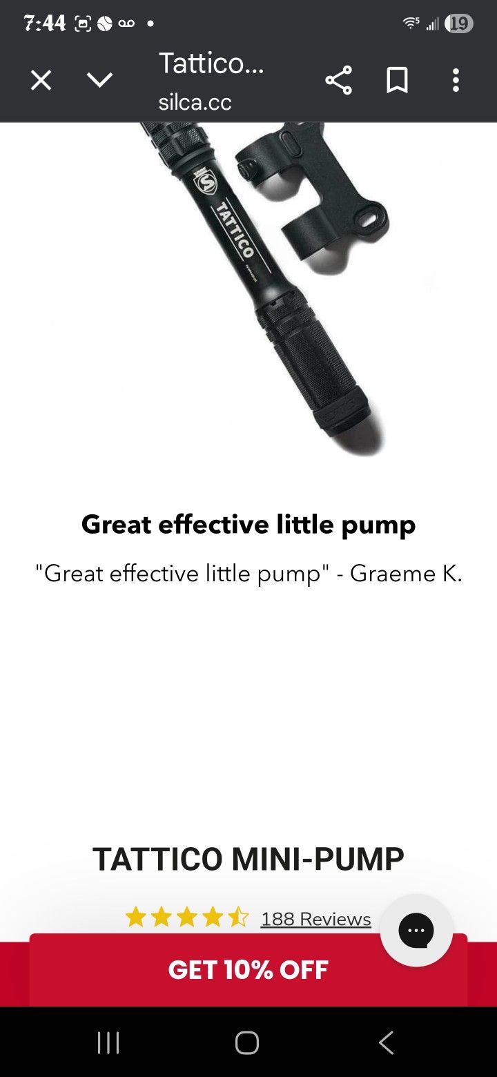 Silca Tattico mini-pump- Road Bike Pump