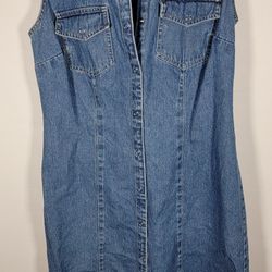 Vintage Chadwick’s RealComfort Sleeveless Blue Denim Shirt Dress – Size 6 – 100% Cotton
