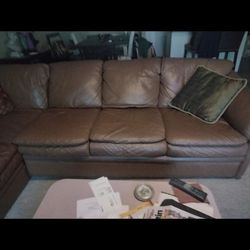 Leather sectional