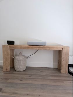 72" Rectangular Natural Oak Wood Console Table