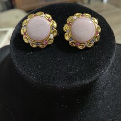 Pretty Joan Rivers Pink Pierced Earrings 