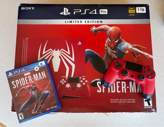 Spider-Man PS4 Pro in Box 1 game & 2 controllers