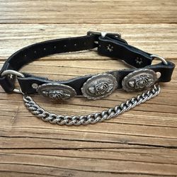 Leather goth cyberpunk choker necklace